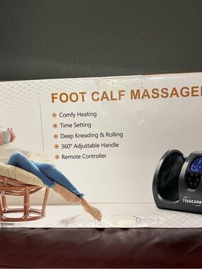 Black Foot & Calf Massager with Heating and Remote